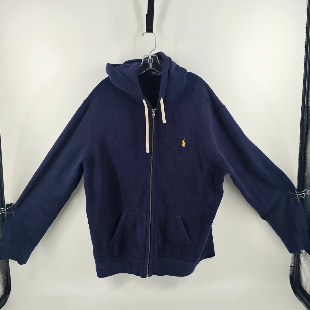 Polo Ralph Lauren Full Zip Hoodie Mens XXL Navy Blue Embroidered Pony